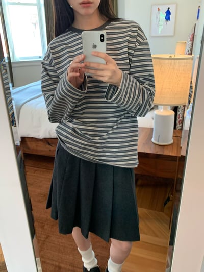 Oc12 寬鬆條紋上衣1