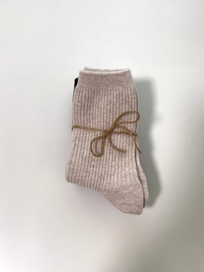 坑條棉質長襪(三色set)1