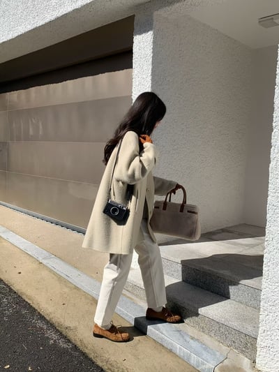 De11 羊毛手工中長款大衣7