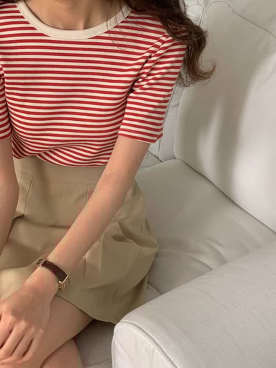 F19 坑紋條紋Tee5