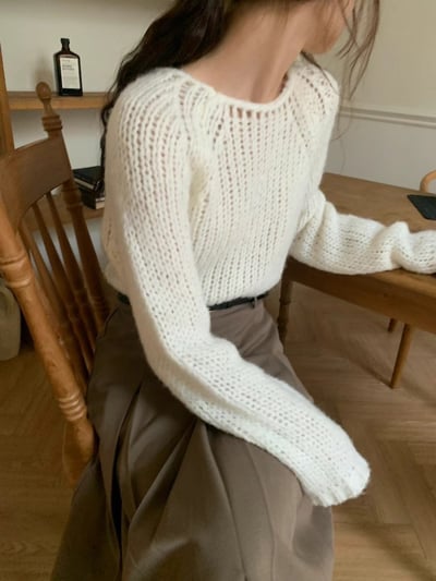 Alpaca44%洞洞針織上衣2