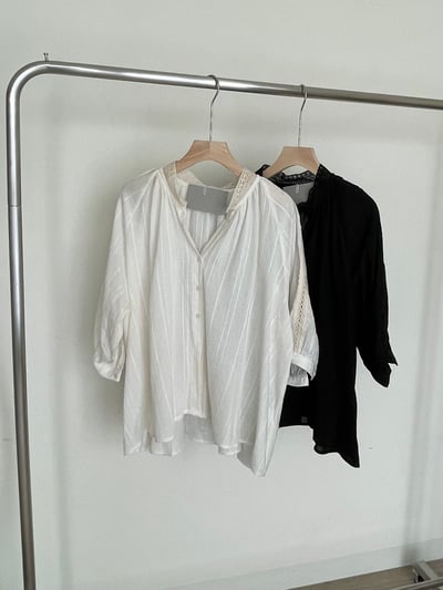 B02 小蕾絲七分袖上衣8