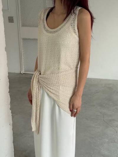 J04 網格透膚背心+綁巾裙圍7