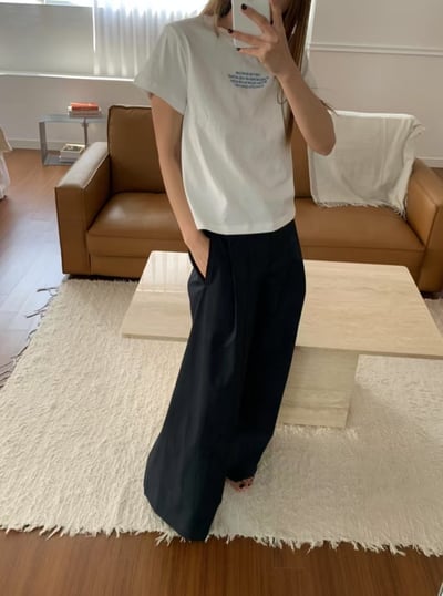 Mm04 純棉胸前文字Tee4