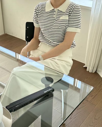 B12 條紋polo領上衣5