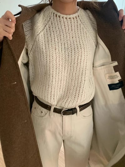 Alpaca44%洞洞針織上衣9