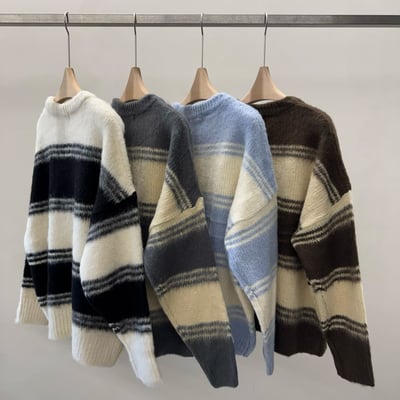 De15 羊毛粗細條紋毛衣4