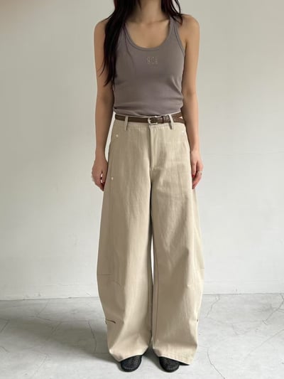 J20 工裝休閒繭型寬褲(附皮帶)3