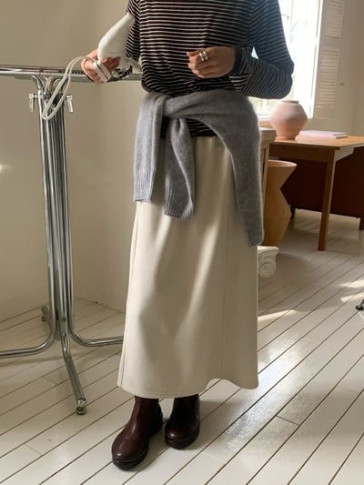 De09 後開衩直筒長裙2