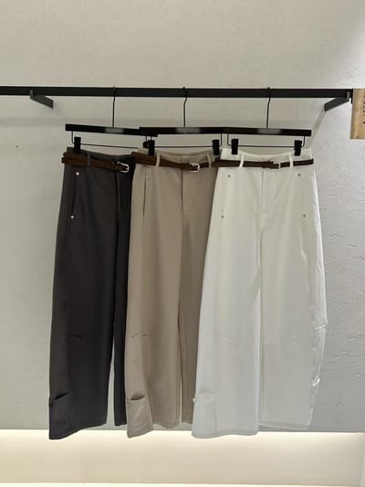 J20 工裝休閒繭型寬褲(附皮帶)8