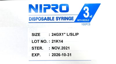 【NIPRO】 3cc 24G*1'' (泰製)2