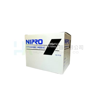 【NIPRO】針頭 22G*1¼''(0.7x32mm) 100支/盒1