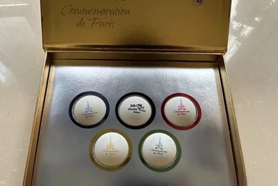 【雙魚 】巴黎奧運金裝紀念奧運乒乓球6