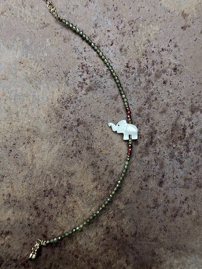 🐘珍珠母貝大象鋯石手鍊🐚2