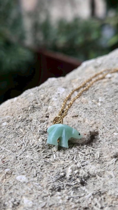 💙亞馬遜石小熊項鍊🧸1