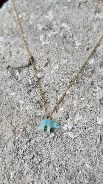 💙亞馬遜石小熊項鍊🧸3