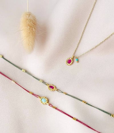 💐罌粟花綠色繩編手鍊🙌🏽2