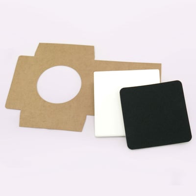 【陶瓷吸水杯墊】無印刷 ∣ 方形無鋼印 ∣ 台灣鶯歌素坯2