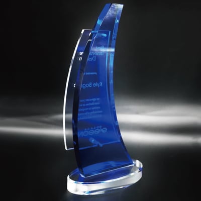 【壓克力獎牌／獎座】客製化∣双弦月冠3