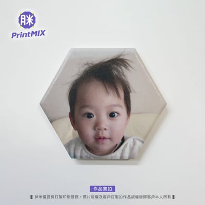 【陶瓷磁鐵】客製印刷 ∣六角形 ∣ 6x6.9cm2