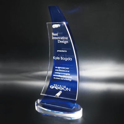 【壓克力獎牌／獎座】客製化∣双弦月冠1