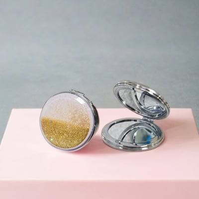 【流沙化妝鏡】 客製印刷 ∣ 掀蓋小圓鏡3