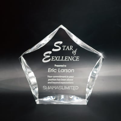 【壓克力獎牌／獎座】客製化∣五角星光1