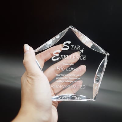 【壓克力獎牌／獎座】客製化∣五角星光4