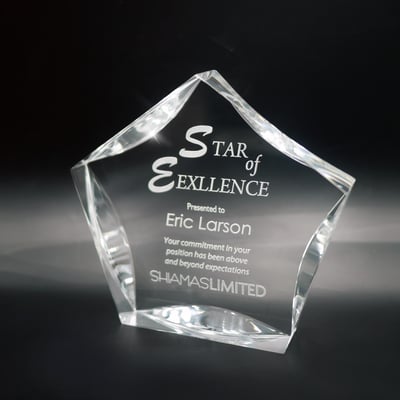 【壓克力獎牌／獎座】客製化∣五角星光3