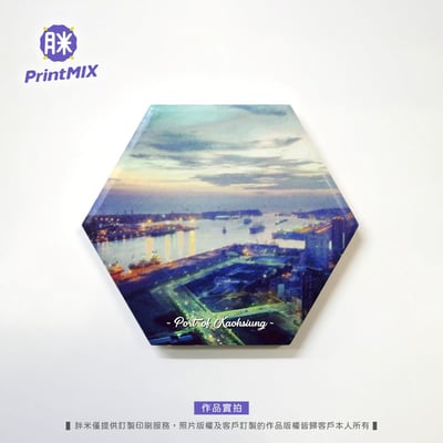 【陶瓷磁鐵】客製印刷 ∣六角形 ∣ 6x6.9cm4