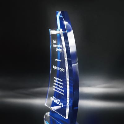 【壓克力獎牌／獎座】客製化∣双弦月冠2