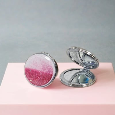 【流沙化妝鏡】 客製印刷 ∣ 掀蓋小圓鏡4