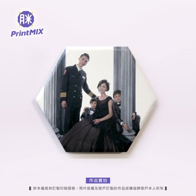 【陶瓷磁鐵】客製印刷 ∣六角形 ∣ 6x6.9cm5