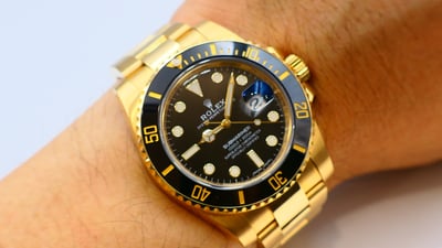 【美好時光】ROLEX 勞力士116618LN 18K金黑水鬼盒單全美品1