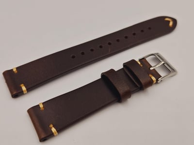 (美好時光）（深咖啡色）20mm收16mm ROLEX 男錶用復古皮錶帶 1680 1665 16610 14060 18031