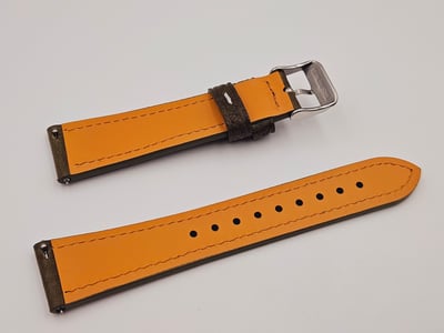 （深軍綠色）快拆型！20mm收16mm ROLEX 男錶用縫線皮錶帶 1680 1665 16610 14060 18032