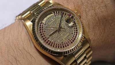 【美好時光】一級逸品分享交流 18238 盒單全 滿天星雙排紅寶石密鑲鑽面2