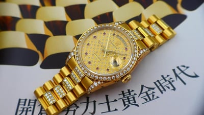 【美好時光】ROLEX勞力士18388 盒單全 Pleiades 昴宿星團紅寶石滿天星面盤！1