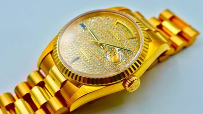 【美好時光】一級逸品分享交流ROLEX勞力士18238 盒單全 滿天星6、9藍寶石密鑲鑽面4