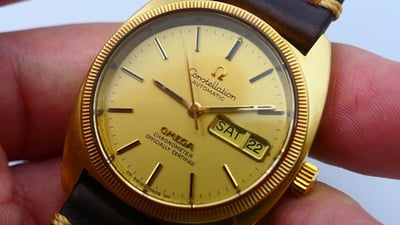 【美好時光】OMEGA老星座Daydate 18K金錶款（連錶扣都是18K）ROLEX 1803同年代產物1