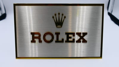 【美好時光】ROLEX 80-90年代 銅製立牌Display AD店展示用(約16cm) 瑞士官發有編號1