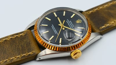 【美好時光】罕見半金款碳黑面1972年份ROLEX勞力士經典款1601自動上鏈1570機芯5