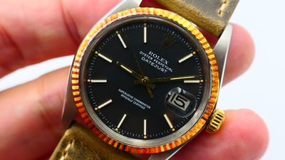 【美好時光】罕見半金款碳黑面1972年份ROLEX勞力士經典款1601自動上鏈1570機芯1