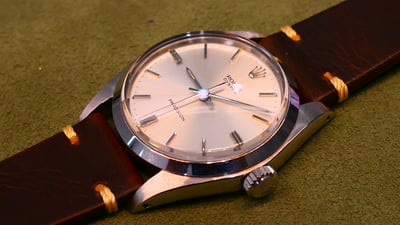 (美好時光）（深咖啡色）19mm收16mm ROLEX男錶用復古皮錶帶 6426 6694 1500 5500 1501等34mm用4