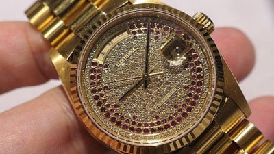 【美好時光】一級逸品分享交流 18238 盒單全 滿天星雙排紅寶石密鑲鑽面3