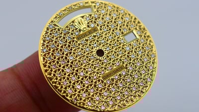 【單售面盤】蜂巢滿天星！ROLEX勞力士原裝整片18K K金面盤！1