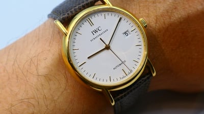 【美好時光】超高cp值金錶！ IWC萬國18K金柏濤菲諾（Portofino）自動腕錶！IW353314單錶超美品含18K錶扣已洗油完成1