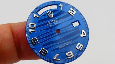 【美好時光】ROLEX勞力士原裝特殊藍面水波紋面盤1