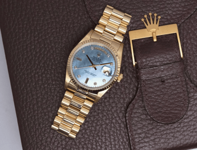 【單售面盤】ROLEX勞力士極罕見原裝藍色貝母pinball圓鑽點！整片18K K金面盤！2