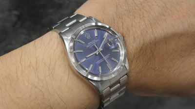 (美好時光）變色藍紫老面！1982年份ROLEX 15010有保單自動上鍊機械錶2